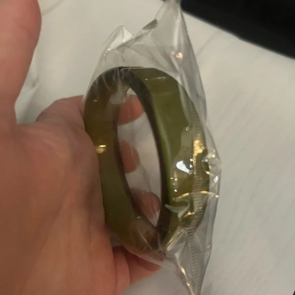 Olive Green Bangle Bracelet - Picture 2 of 4